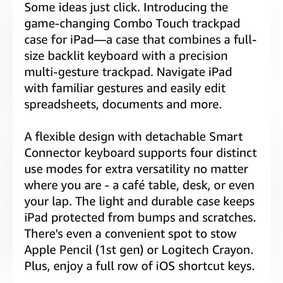 Logitech Combo Touch Detachable Keyboard case - Picture 4 of 9
